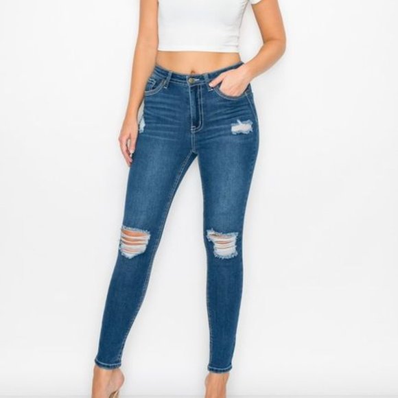 NWT High Waist Mid Washed Skinny Jeans (7 - 15) 🩷LIVE show item - Picture 2 of 4
